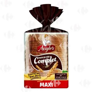 Pain de Mie Familial Complet Assylor 15 tranches 520g.
