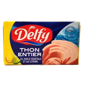 Thon entier à l'huile végétale citron 125g - DELFY