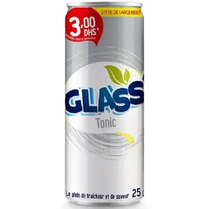 Glass Boisson gazeuse tonic canette 25cl