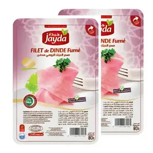2Paquets de tranches de jambon de dinde fumée 2x80g - JAYDA