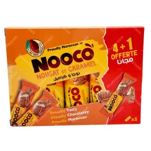 Barres au nougat et caramel 4+1 gratuit 225g - NOOCO