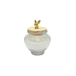 BOUGIE BOCAL PARFUME EN VERRE AV COUVERCLE EN 9X8.5 CM REF