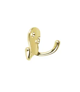 Patère Porte-Manteau Double longue et courte-Laiton Brillant