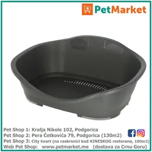 KERBL Lits en plastique gris Krevet, 88x62x35.5cm