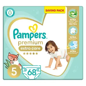 Pampers Premium Care Couches Bébé Taille 5 (11-25Kg) 68 Unités