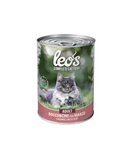 Paté pour chats adultes Leo's au saumon 415 g