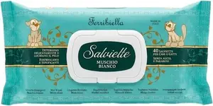 Lingettes Humides pour Chiens et Chats au Musc Blanc-Ferribiella