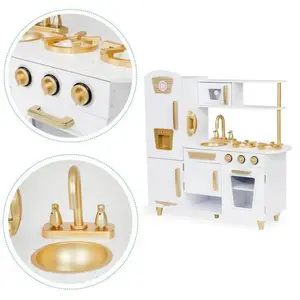 Cuisine blanche & gold en bois-TL40024