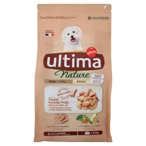 Croquettes pour chien adulte mini au poulet 1,25Kg - ULTIMA NATURE