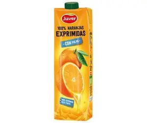 Juver jus 100% jus d'orange pressé avec pulpe 1L