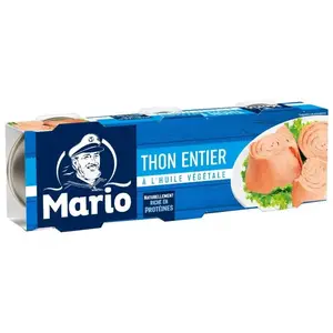 Thon entier à l'huile végétale 3x 80g - MARIO
