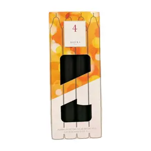 Bougie Chandelle Noir Roura 20cm 4 unités
