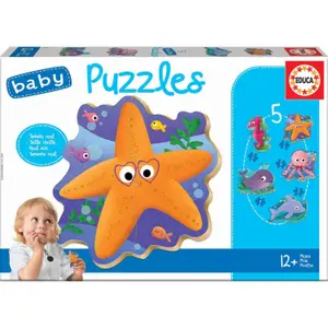 Educa Puzzle animal de mer bébé, 5 pièces