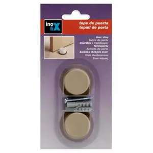 Butee De Porte Avec Vis Beige, Lot De 2 Pieces