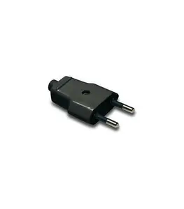 Fiche Male Plat 2,5A/10A Démontable Noir