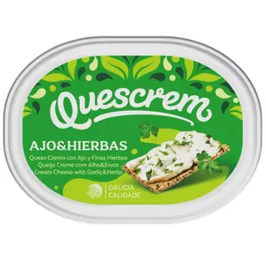 Quescrem Fromage à tartiner à l'ail et aux herbes (emballage. 150 gr)