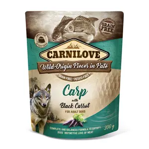 CARNILOVE Origine sauvage, pâté, viande de carpe avec carotte noire, sans grains, 300g