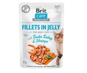 Alimentation humide Care Fillets Gelée Dinde & Crevettes