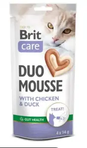 Mousse pour chat au poulet et au canard Brit Care, 4 x 14 g