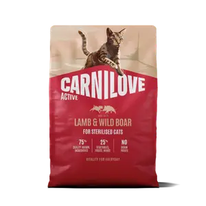 Carnilove Active à l’agneau et au sanglier – Aliment sec pour chat adulte stérilisé – 2 kg