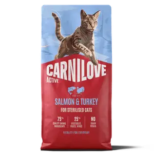 Pâtée Pour Chat au Saumon & Dinde Carnilove Active, 2 kg