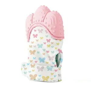 Babyjem 526- Gant de dentition Papillons Rose