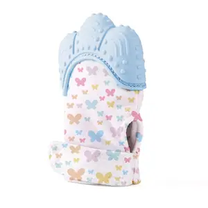 Babyjem 526- Gant de dentition Papillons Bleu