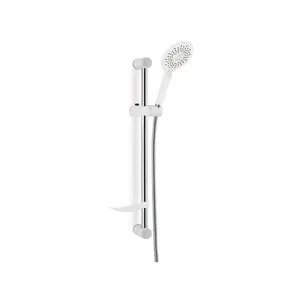 kit barre de douche-douchette flexible et porte savon en acier inoxydable Blanc