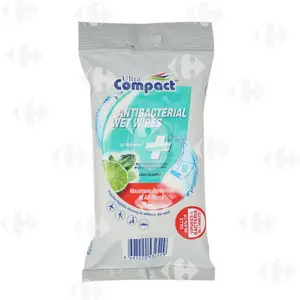 Lingettes Antibactériennes Ultra Compact 15 feuilles