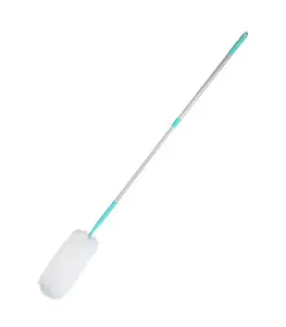 Plumeau à poussière avec manche télescopique 117-159 CM Gris/Blanc