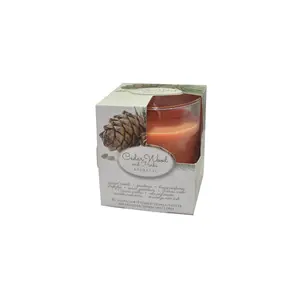 BOUGIE CEDAR 0292013 WOOD POT EN VERRE AROMATISE 8X9 CM
