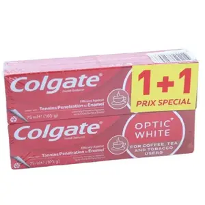 Dentifrices Optic White 2x75ml Lovers Line 1+1 - COLGATE