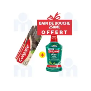 Dentifrice natural extracts charbon 75ml + Bain de bouche 250ml offert - COLGATE