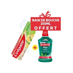 Dentifrice natural extracts citron 75ml + Bain de bouche 250ml offert - COLGATE