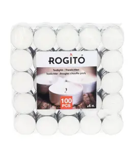 Set de 100 bougies chauffe plat blanc