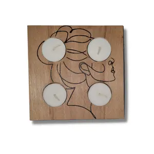 SET PORTE BOUGIE 15X15 CM 4 T-LIGHT REF 0191213