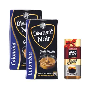 Lot Café Moulu Diamant Noir 2 unités 200g + Spray Asta Black 40g Offert