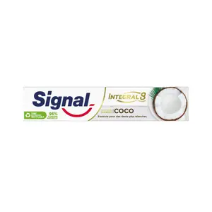 Signal Dentifrice Integral 8 Anti Bactérien au Coco Blancheur 75 ml