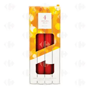 Bougie Chandelle Bordeaux 20cm - 4 pièces