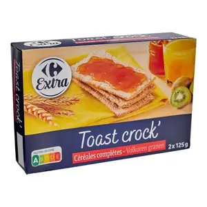 Biscottes Tartines Céréales Complètes Carrefour Extra 250g