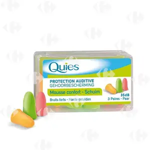 Protection auditive Cire Naturelle Confort Longue Durée Quies 3 Paires