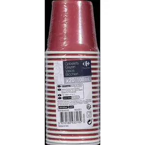 Pack Gobelets Carton Rouge Carrefour 10cl 20 unités