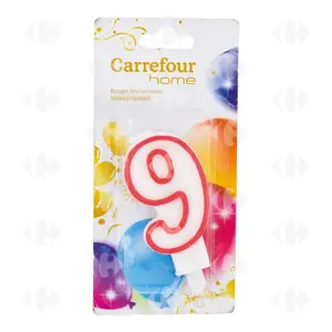 Bougie d'Anniversaire Chiffre 9 Carrefour Home 1 unité