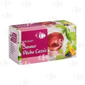 Infusions Pêche Cassis Carrefour 25 sachets