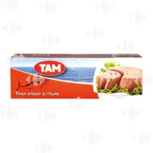 Pack de Trois Conserves de Thon à l'Huile Tam 65g.