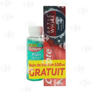 Pack Dent Colgate Charbon 75ml Bain Bouche 100ml
