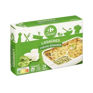 Lasagne Chèvre Épinard Carrefour Classic 600g