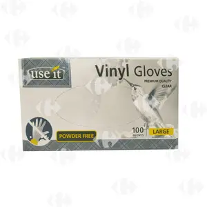 Gants Vinyl Blanc Sans Poudre - Large Use It 100 unités