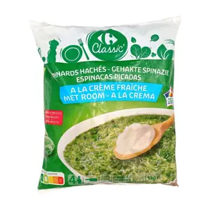 Épinards Hachés à la Crème Carrefour Classic 1kg