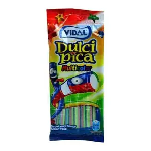 Gommes Acidulées Crayons Arc En Ciel Saveur Fraise 100G - Vidal